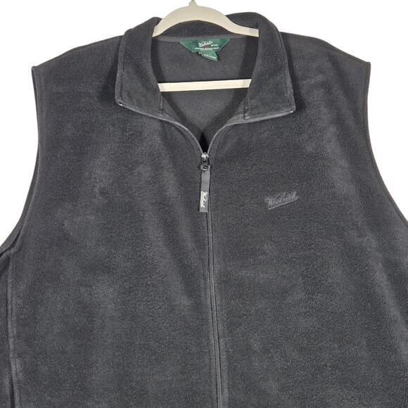Woolrich Fleece Vest Mens 2XL Black Outdoor Core Zip Front Warm Winter Layer - Picture 2 of 12